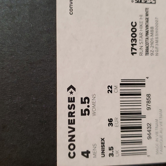 Converse Run Star Hike Hi Platform Unisex Womens 5.5 / 171300C - Picture 8 of 8